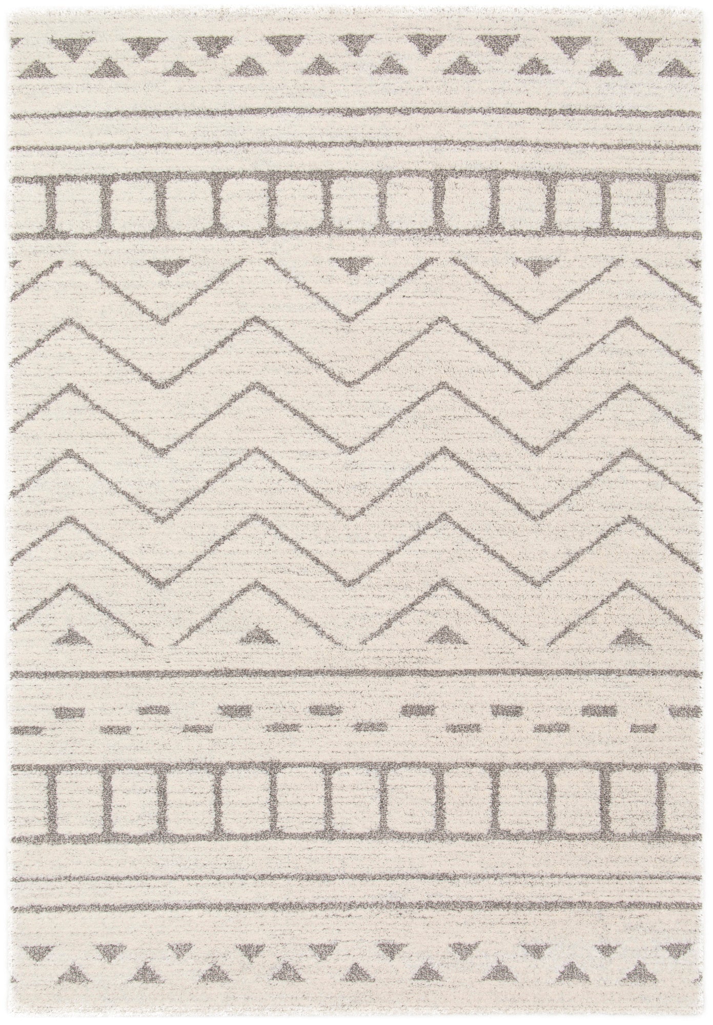 tapis berbère crème et taupe - hera. Vue 2 du tapis montrant des détails angle.