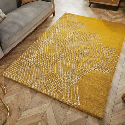 tapis-laine-jaune-pas-cher