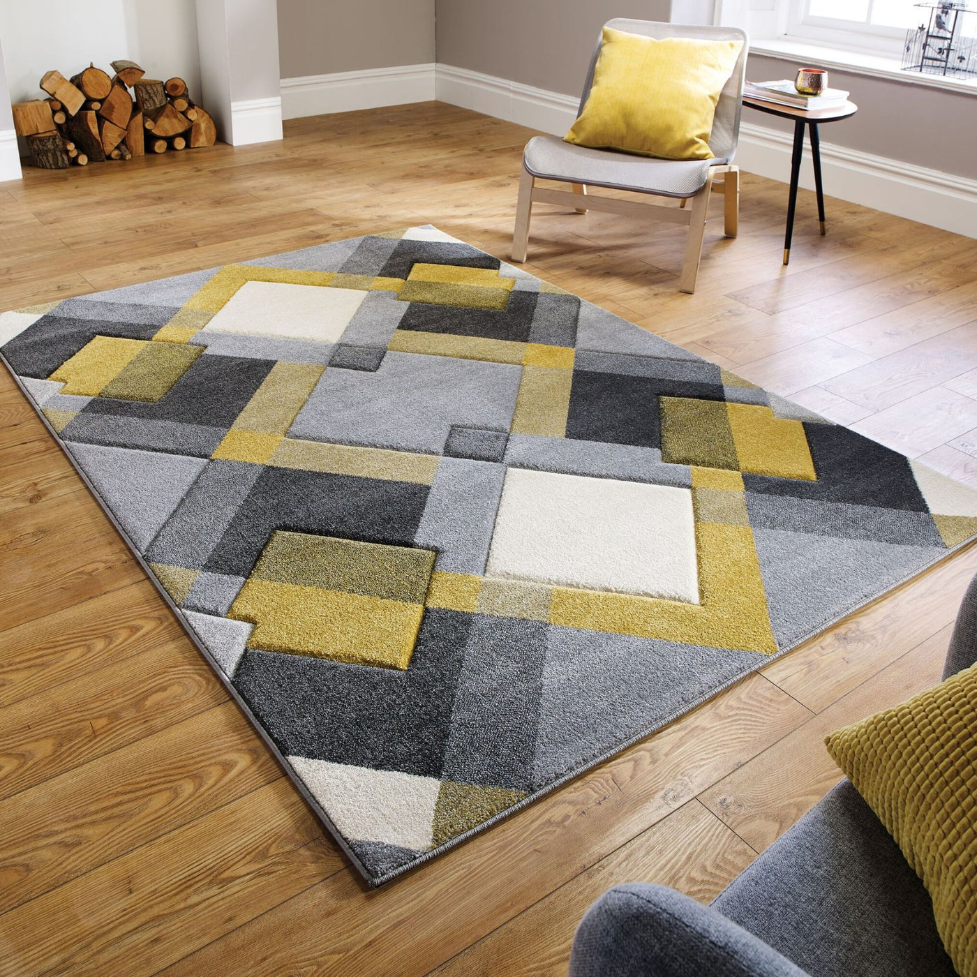 Tapis Nimbus 160x230cm Jaune/Gris/Beige