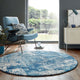 Tapis rond vintage Gris/Bleu 160x160cm