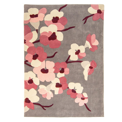 Tapis Blossom gris et rose 160x230cm