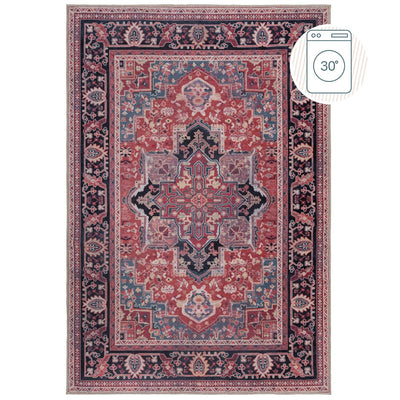 Tapis lavable Hebden 80x150cm rouge