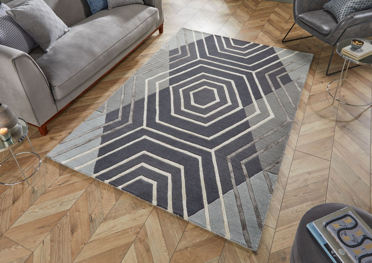 Tapis en laine Harlow Gris 160x230cm "Imparfait"