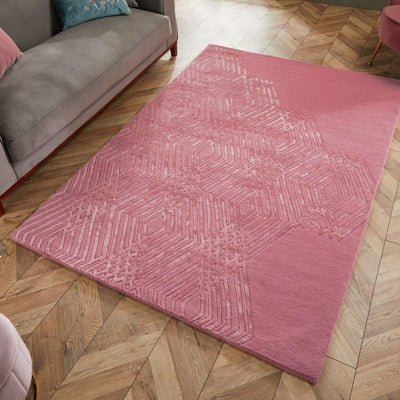 tapis-laine-rose-pas-cher