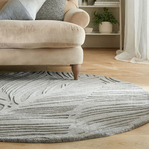 tapis-laine-rond-gris-pas-cher