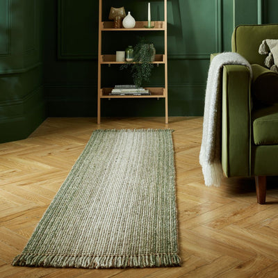 Tapis de couloir jute vert