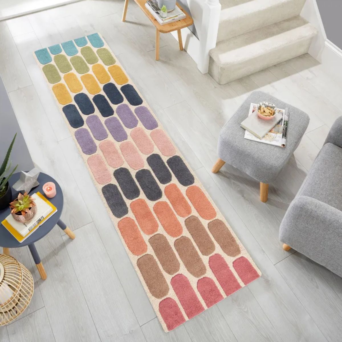 Tapis en laine Fossil Multicolore 60x230cm