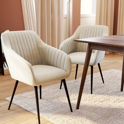 Lot de 2 fauteuils Selena crème