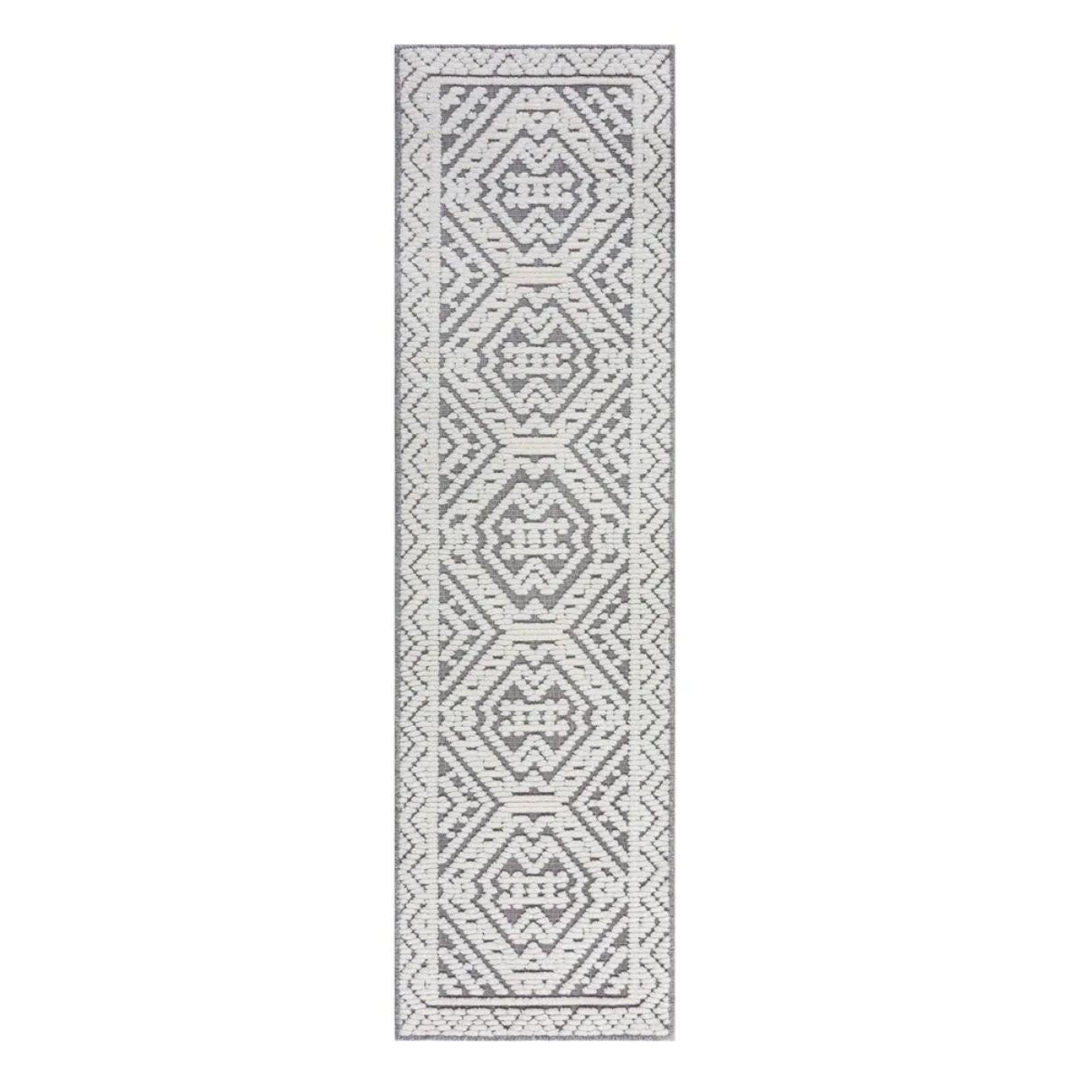 Tapis de couloir Jaipur gris 60x218cm