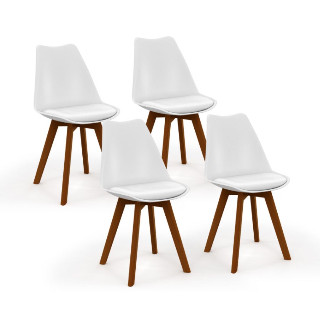 Lot de 4 chaises scandinaves Brava blanc