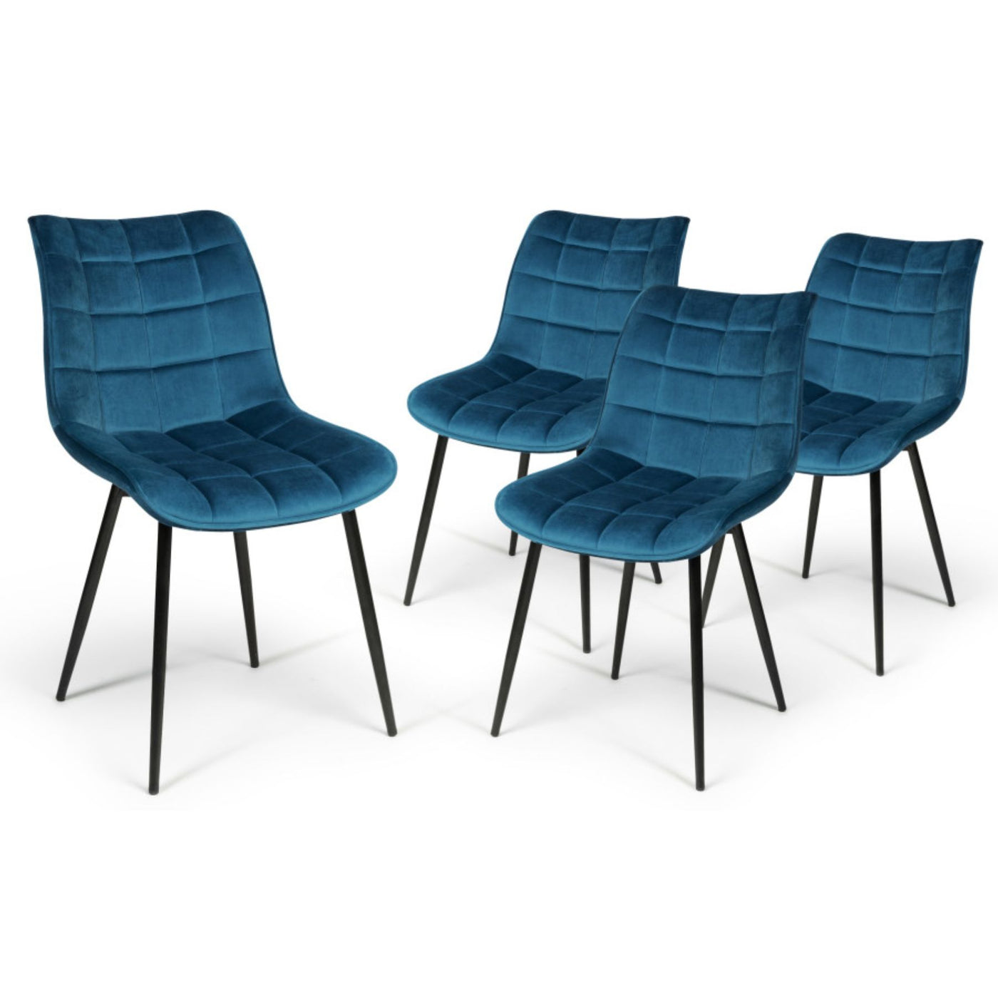 Lot de 4 chaises Melinda Bleu canard