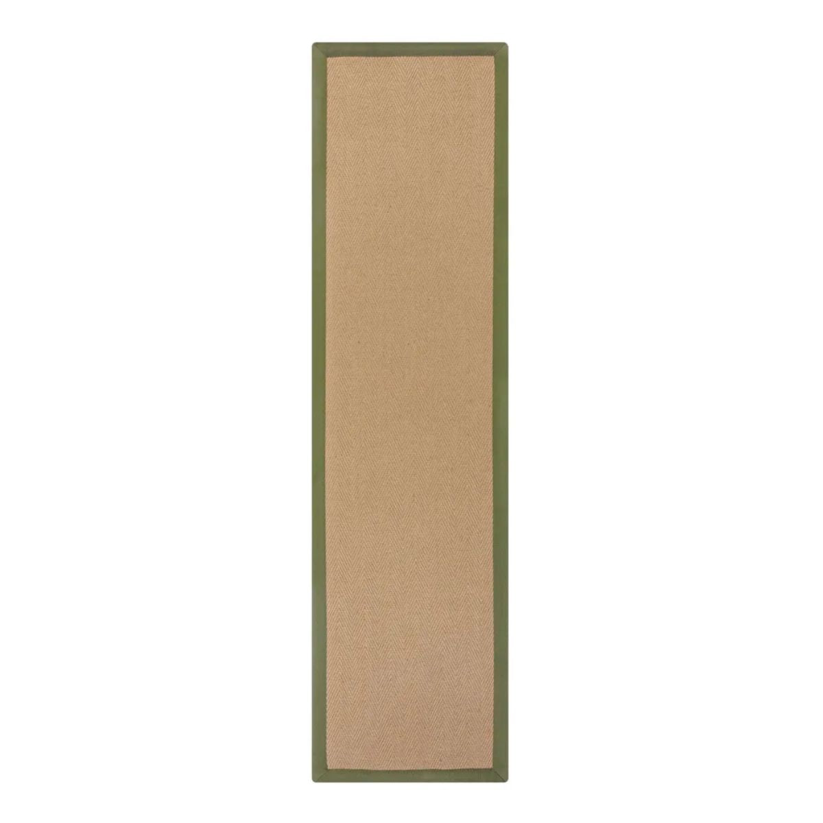 Tapis de couloir kira jute et vert 60x230cm