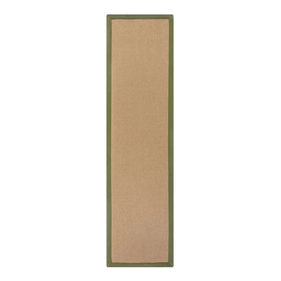 Tapis de couloir kira jute et vert 60x230cm