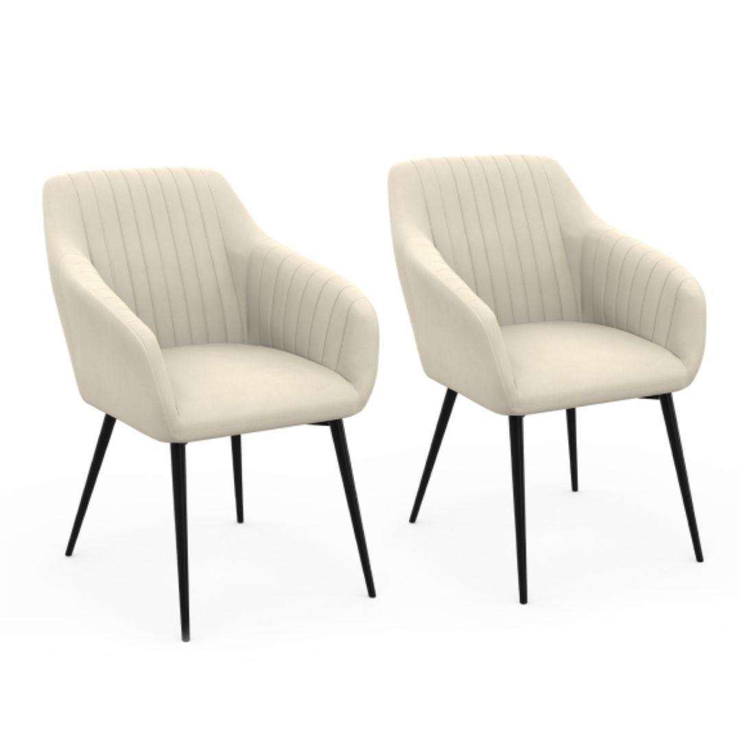 Lot de 2 fauteuils Selena crème