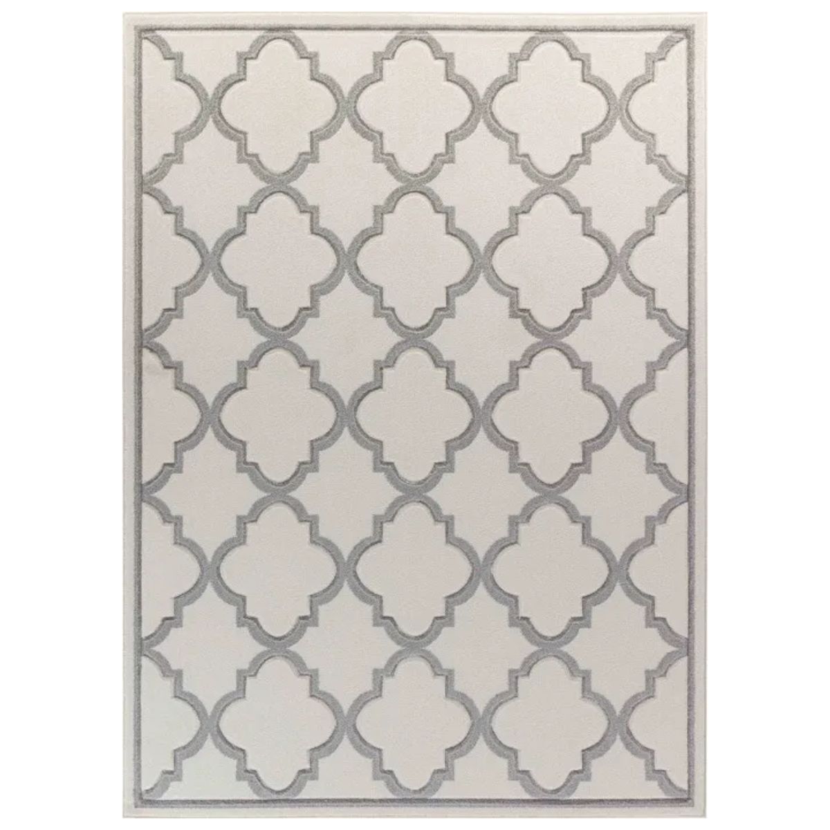 Tapis de Salon YAIZA 160x213cm Blanc/Gris