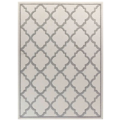 Tapis de Salon YAIZA 160x213cm Blanc/Gris