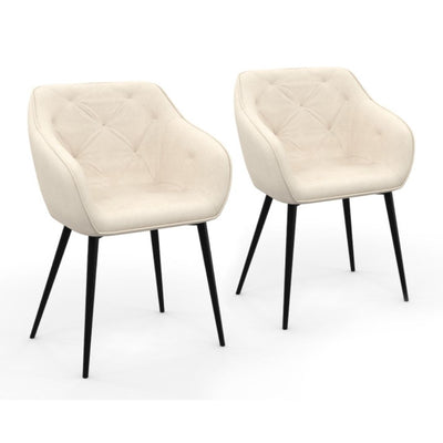 Lot de 2 fauteuils Julia crème