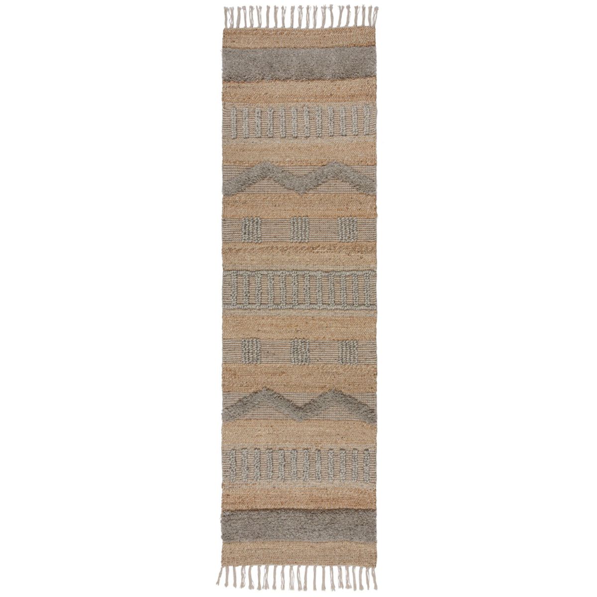 Tapis en Jute et laine gris 60x230cm