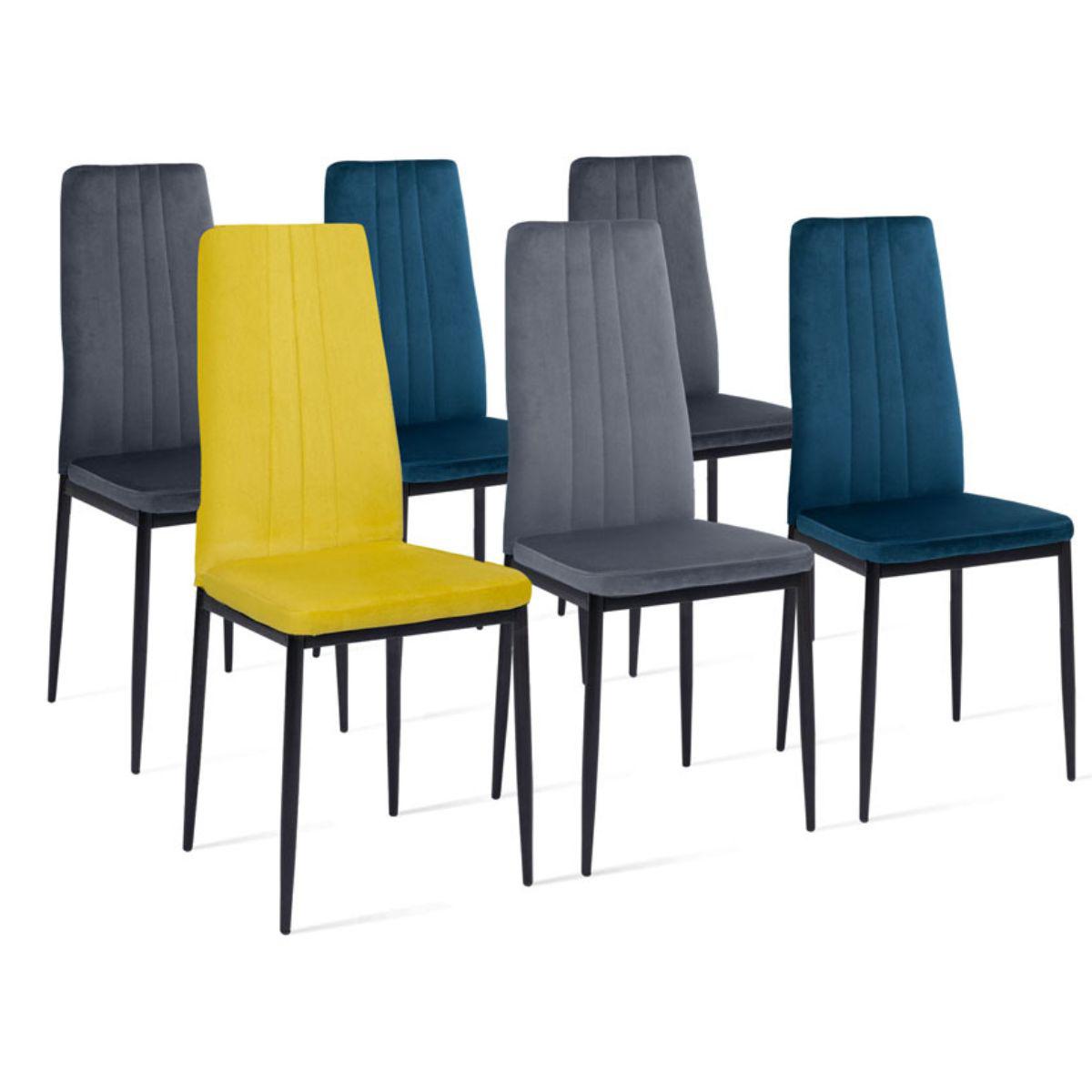 Lot de 6 chaises Jade mix couleurs