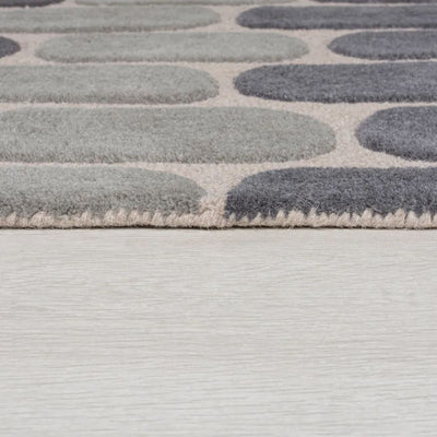 Tapis en laine Fossil gris 60x230cm