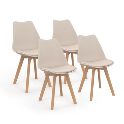 Lot de 4 chaises scandinaves Nordia beige