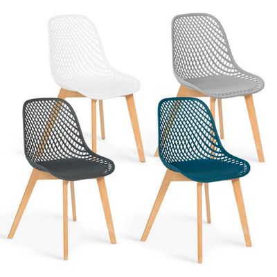 Lot de 4 chaises Maëlle Mix couleurs