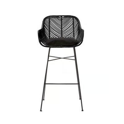Lot de 2 tabourets de bar Drawer en rotin noir 76cm Nunuhai