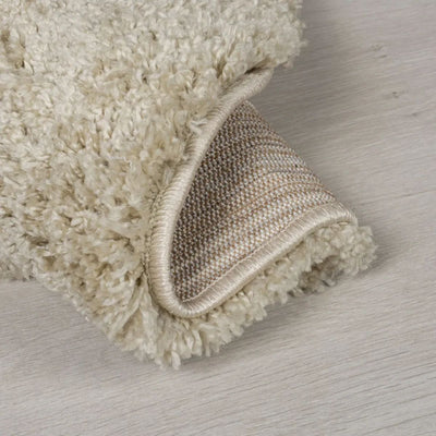 Tapis shaggy rond beige