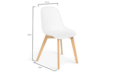 Lot de 6 chaises Maëlle blanc