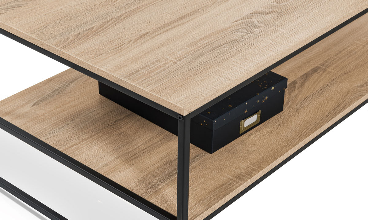 Table basse industrielle double plateau Memphis