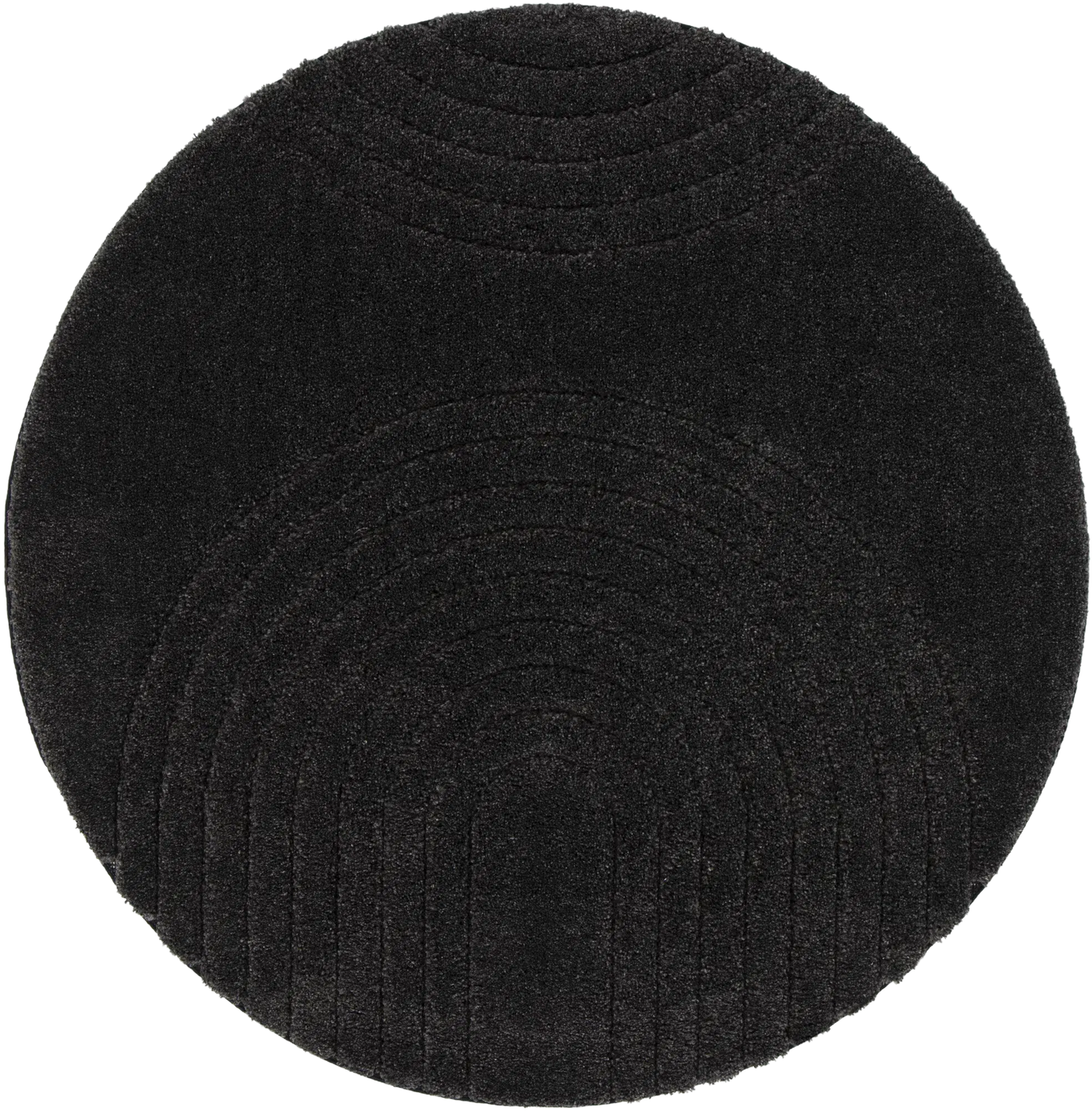 tapis épais rond noir - athena - ∅ 160. Vue 6 du tapis montrant des détails angle.