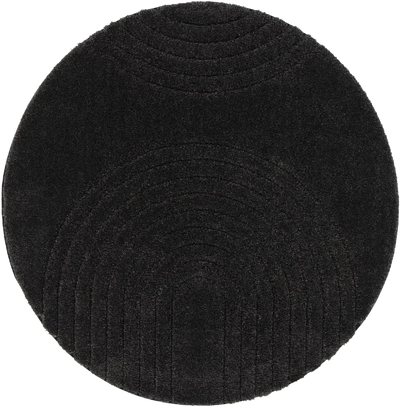 tapis épais rond noir - athena - ∅ 160. Vue 6 du tapis montrant des détails angle.