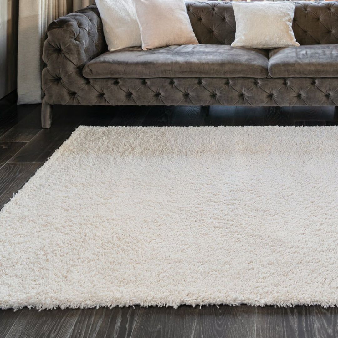 Tapis shaggy epais creme