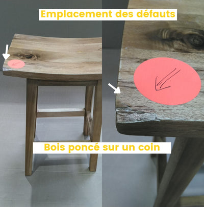 Tabouret de bar en acacia - Léger défaut