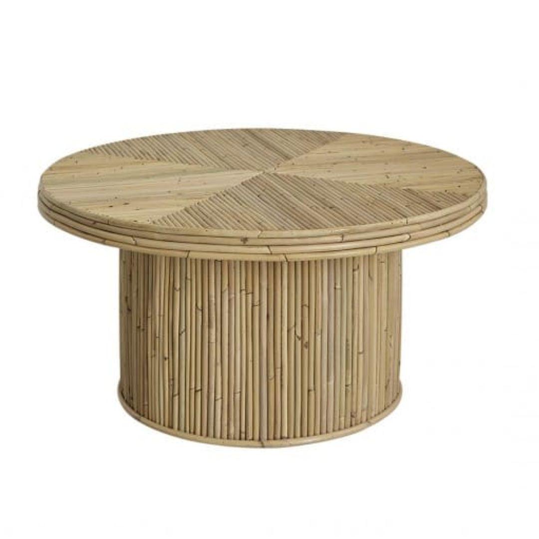 Table basse ronde Berah Getah en rotin diametre 80cm