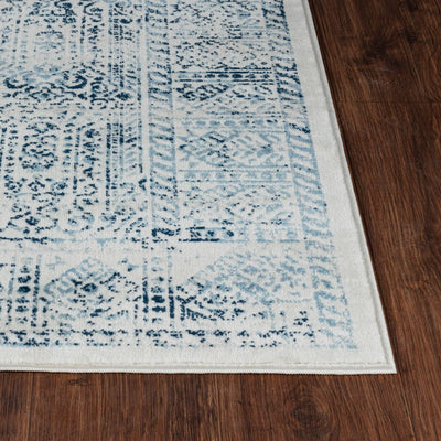 Tapis vintage Sasha 160x213cm Blanc/Bleu