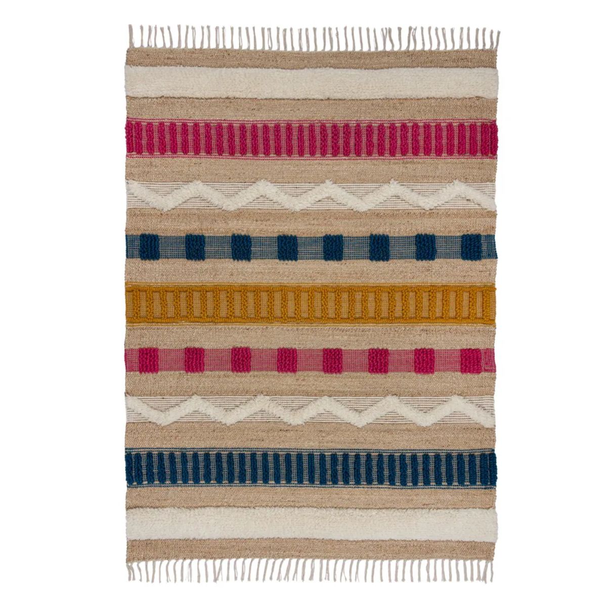 Tapis naturel en Jute Medina coloré