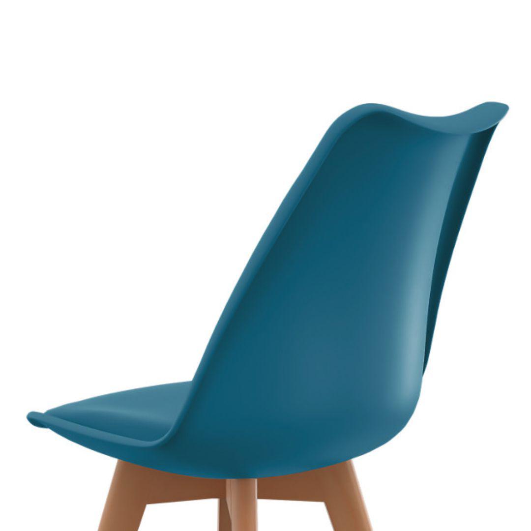 Lot de 4 chaises scandinaves Nordia bleu canard