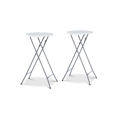 Lot de 2 tables hautes pliantes avec housse noire