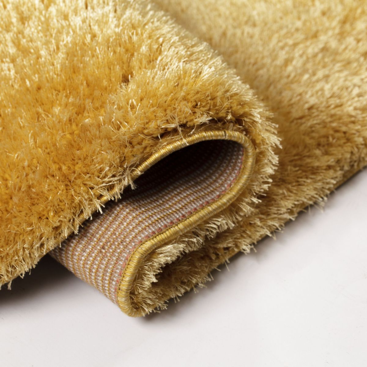 Tapis de couloir Shaggy jaune