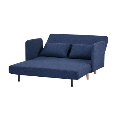 Canapé convertible 2 places BELUSHI en tissu bouclette Bleu L120cm