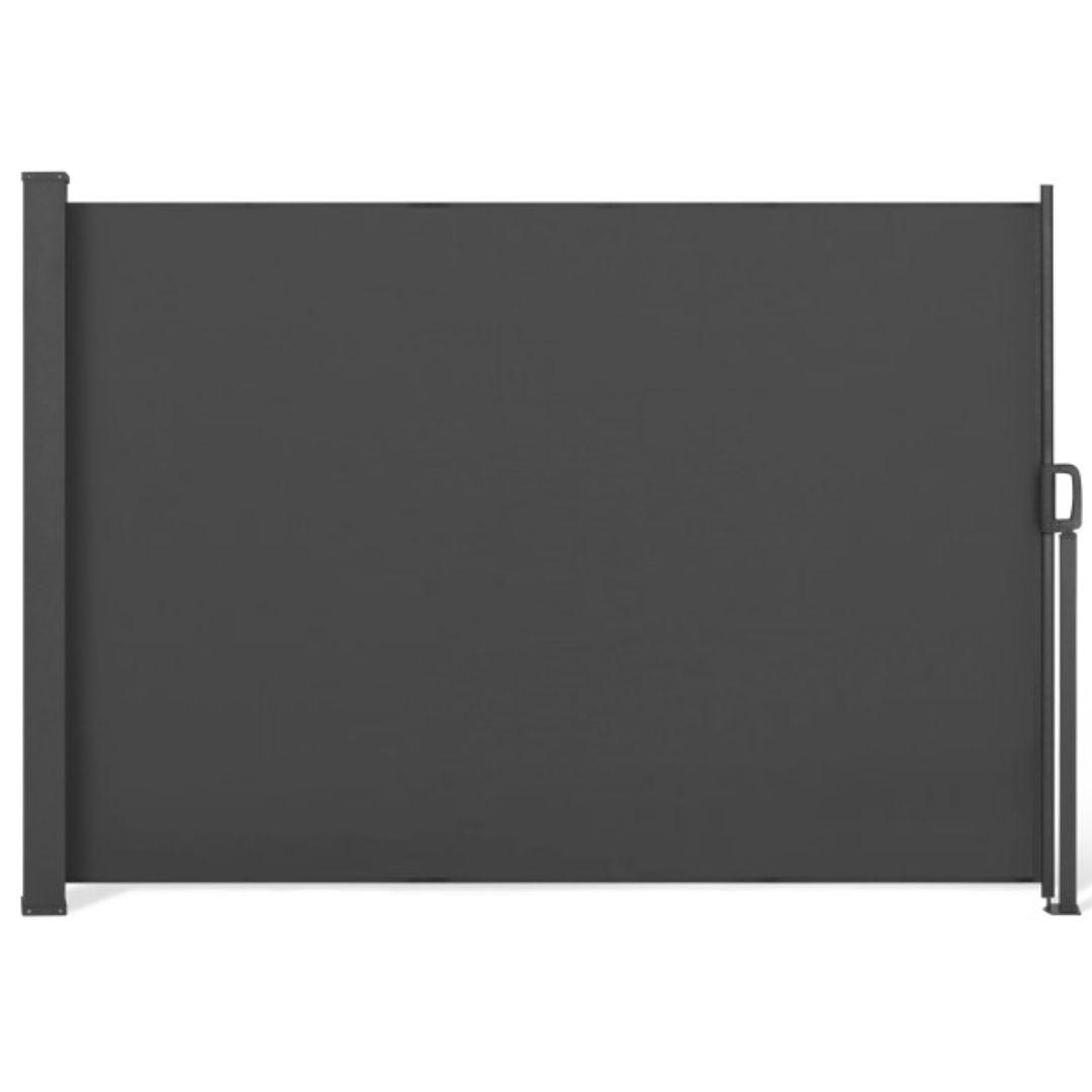 Paravent rétractable premium gris 1.6x4m