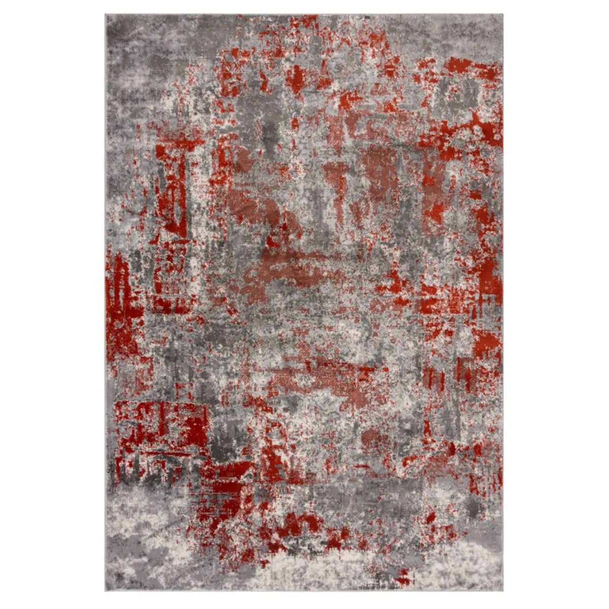 Tapis vintage gris et rouge 120x170cm