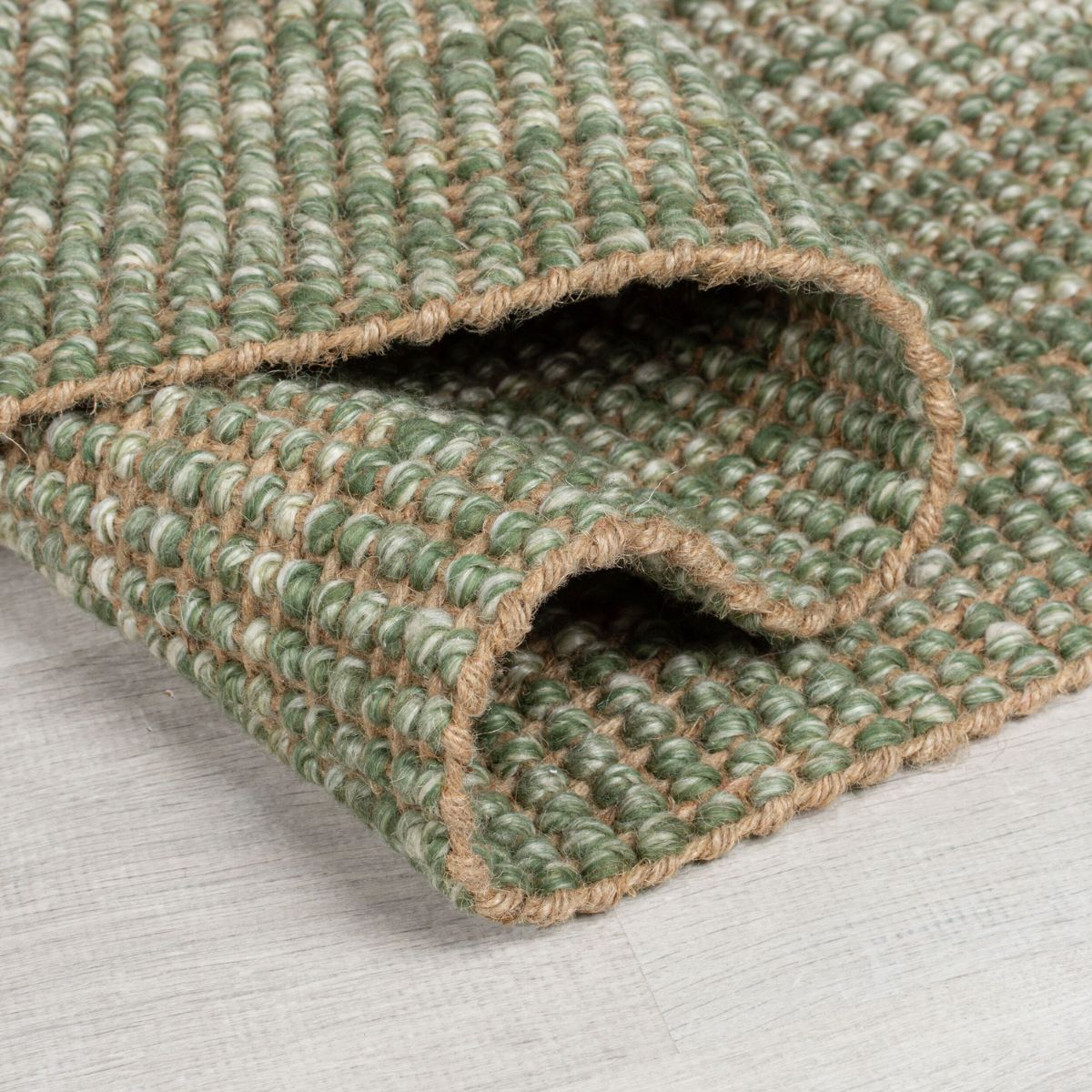 Tapis de couloir jute vert