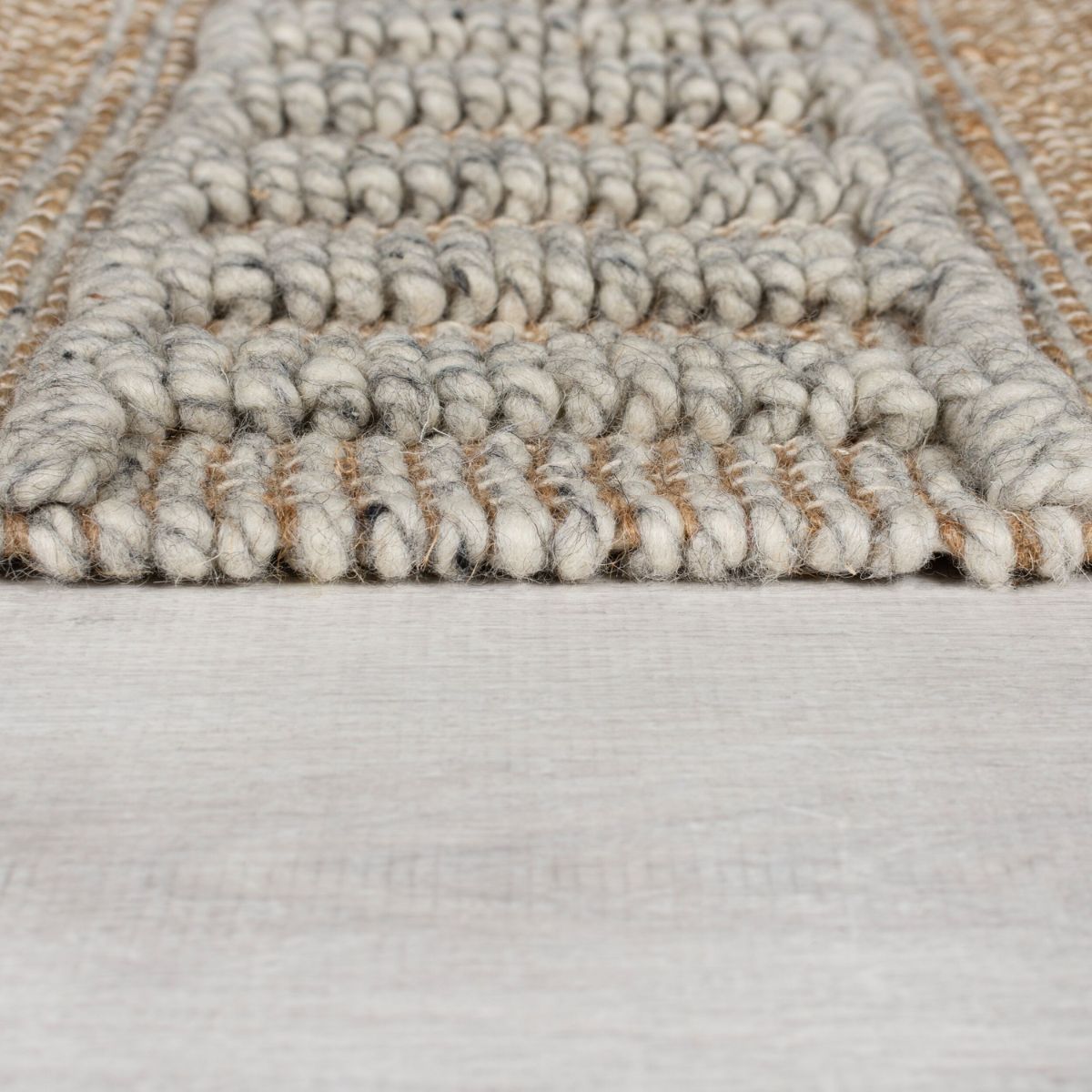 Tapis en Jute et laine gris 60x230cm