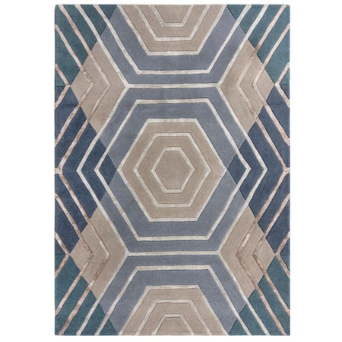 Tapis en laine Harlow Bleu 120x170cm