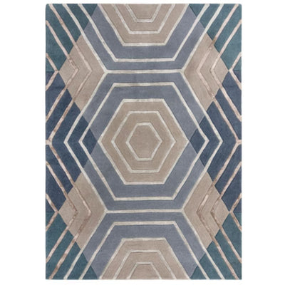 Tapis en laine Harlow Bleu 120x170cm