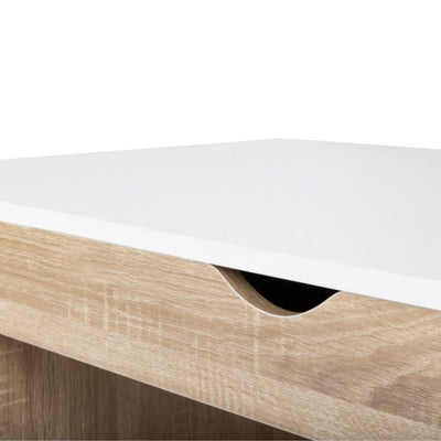 Table basse avec coffre Elina Bois/Blanc