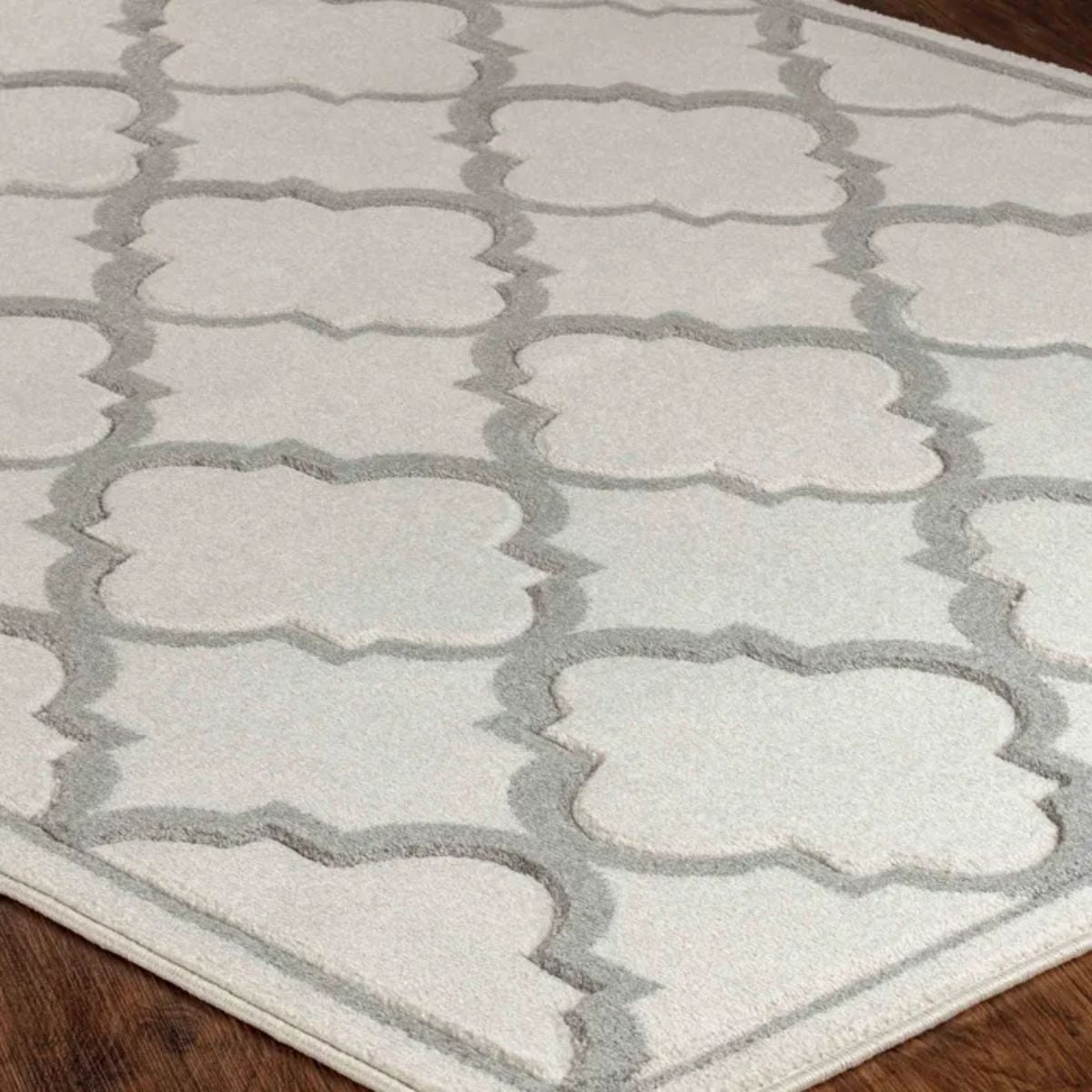 Tapis de Salon YAIZA 160x213cm Blanc/Gris