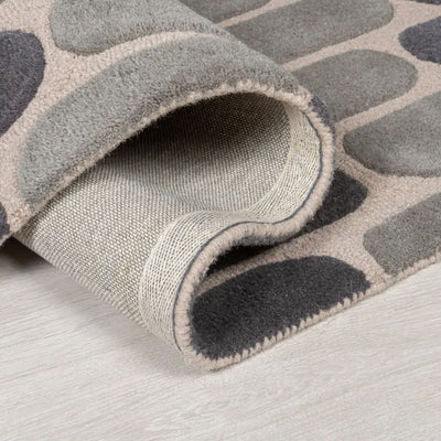 Tapis en laine Fossil gris 60x230cm